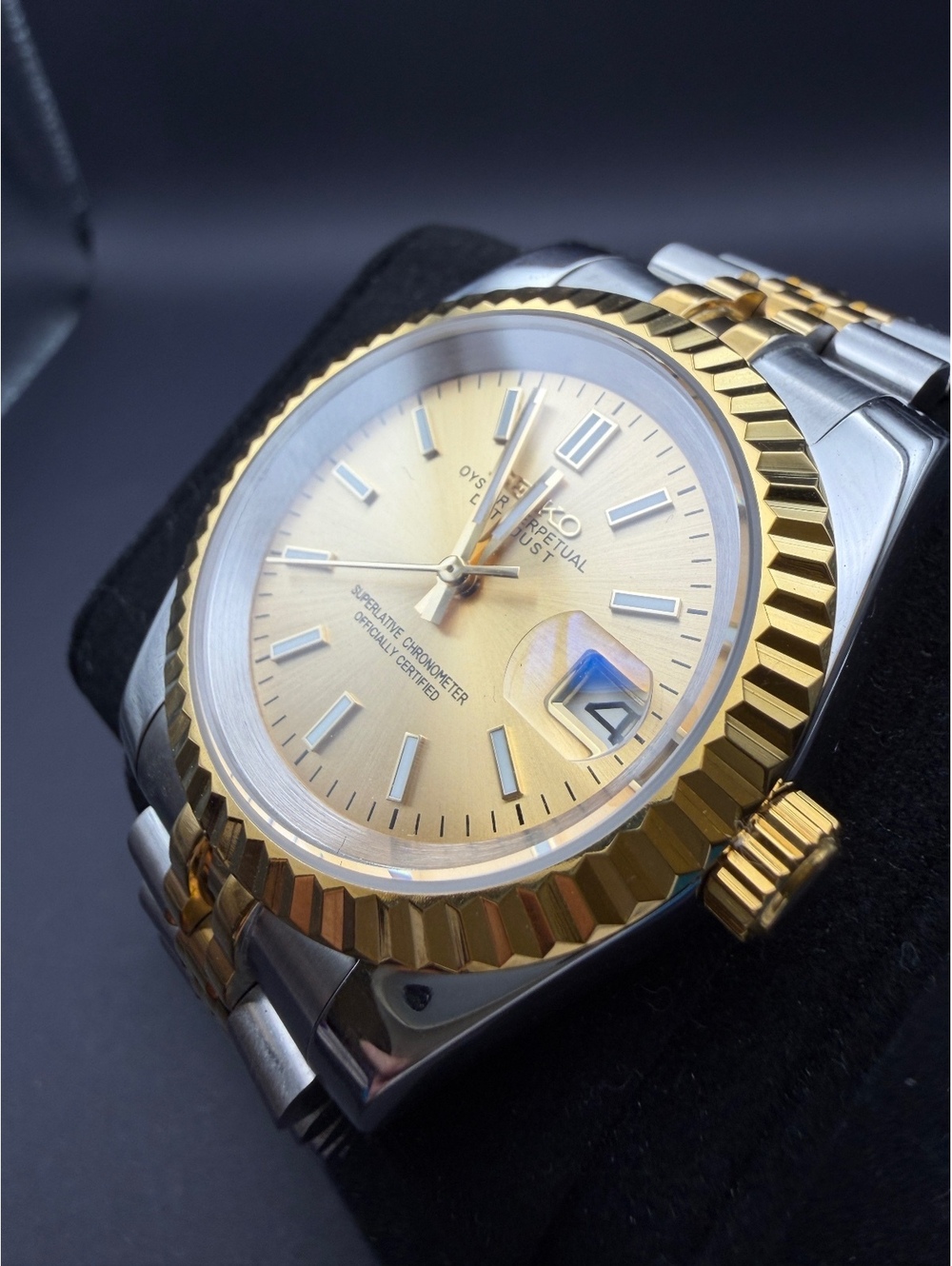 Custom Gold Two Tone Date Just Watch Mod